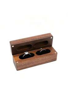 1PC, Personalized Custom Ring Box, Wooden Ring Box With Name, Engraved Wedding Ring Box, Double Ring Box, Flower Girl Ring Box, Engagement Ring Box Gift, Anniversary Gift - Multicolor - View 10