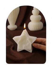 1-Piece White Candle, Mini Star And Moon Architectural Candle, Mini Scented Candle, Handmade Candle, Back-To-School Season, First Day Of School, Birthday Gift And Souvenir, Scented Candle.Holiday And Everyday Decorations - Multicolor - View 13