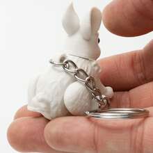 2pcs/6pcs Easter Mini Bunny Keychain Articulated 3D Printed Hair Texture - Multicolor - View 4