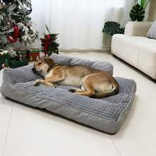 BOFNL Gray Luxury Plush Dog Bed Cat Bed - Calming Pet Sofa With Raised Bolster, Soft Washable Cushion, Non-Slip Bottom, Suitable For Small/Medium/Large Dogs & Cats Up To 45kg / 99lbs, Multiple Sizes - Xám - Xem 5