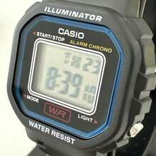 Casio 女士黑色树脂发光腕表 LA-20WH-1C，计时码表，闹钟 - 黑色 - 查看 5