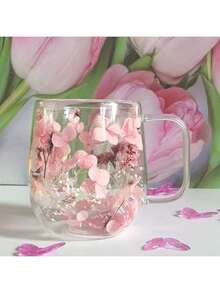 1个/2个双层玻璃杯，饰以逼真的花草图案，可重复使用，适用于牛奶、冷热饮、咖啡、抹茶、卡布奇诺等。透明玻璃杯，仅限手洗。情人节和生日的独特礼物。 - 彩色 - 查看 13