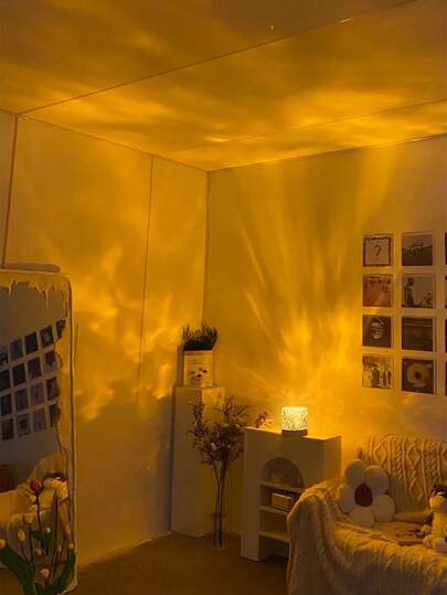 1 PC RGB Room Ceiling Decoration Night Light Multifunctional Water Ripple Projection Light Ocean Waves Rotating Atmosphere Light With Remote Control, Using Colorful LED Projection To Create A Magical Atmosphere, Suitable For Living Room, Bedroom