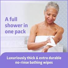 ReadyBath LUXE Extra Thick Adult Bath Wipes, 192 Wipes 8 Wipes, 24 Packs, Unscented, No Rinse Formula With Aloe, Shower Wipes For Sensitive Skin, Hypoallergenic Body Wash Wipes, 8 X 8 Inch - B00839TOCU - 查看 3