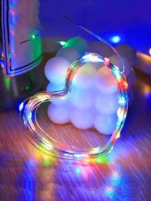 1卷LED铜线灯串，暖白光、冷白光及多种颜色可选，柔韧可弯曲，细铜线隐蔽性好，适用于房间、客厅装饰、圣诞节、万圣节、感恩节、生日派对、婚礼、花园照明，营造温馨浪漫的氛围（不含电池）