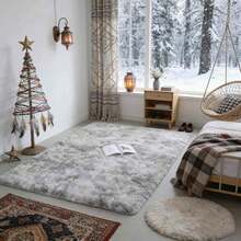 1 Pcs Living Room Rugs Carpet Alfombra Para Sala Rug For Bedroom Bedroom Decor Area Rug For Living Room, 60x90/60x120 Light Grey Fuzzy Area Rug, Soft High Pile Anti-Slip Floor Mat, Non-Shedding Easy Clean Pet Friendly Carpet, Christmas Home Bedroom Office Decor - Light Grey - View 3