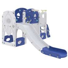 Slides, Freestanding Slides Suitable For Indoor And Outdoor Use, Including Long Slides, Ladders And Passage Slides; Garden Slides (Extra-Large Set). - 寶藍色 - 查看 7