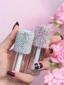 Son bóng 6ml dạng chai có thể tái sử dụng, 1 thỏi son bóng đính đá lấp lấp lánh sang trọng, hộp đựng son dưỡng môi tự làm tiện dụng khi đi du lịch, thích hợp làm quà tặng trang điểm thanh lịch cho phụ nữ và bé gái. - Nhiều màu - Xem 2
