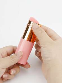 1pc Retractable Kabuki Makeup Brush Foundation Powder Blush Brush Retractable Makeup Brush Face Mixer Brush Professional Mineral Mixed Brush Aluminum Box Portable Cover (Diagonal Top, Pink) - Multicolor - View 7