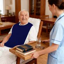 Extra Large & Wide Size, Waterproof & Stain-Resistant, Reusable, Suitable For Nursing Homes & Home Care, Solving The Problem Of Elderly & Dementia Patients Soiling Clothes During Meals, A Worry-Free Nursing Care Option. - Red Upgraded Version - View 1