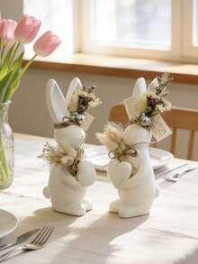 硅胶模具，可用于制作复活节兔子，也适用于制作蜡烛、环氧树脂制品、粘土和石膏工艺品。是春季家居装饰和复活节礼物的理想之选。 - 白色 - 查看 3