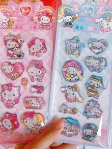 3D Cartoon Stickers - Purple Dog, Pink Melon, Yellow Pudding, Pink Kitty, Purple Bunny, Kuro Family, Shaking Water Stickers, Children's Shaking Stickers, DIY Redemption Gifts, Business Gifts, Advertising Gifts, Promotional Gifts, Welfare Gifts, Holiday Gifts - Multicolor - View 4