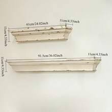 Vintage Wall Shelf, French Style Wall Mounted Floating Shelf, Home Decor White Wall Storage Rack - Distressed Color - View 10