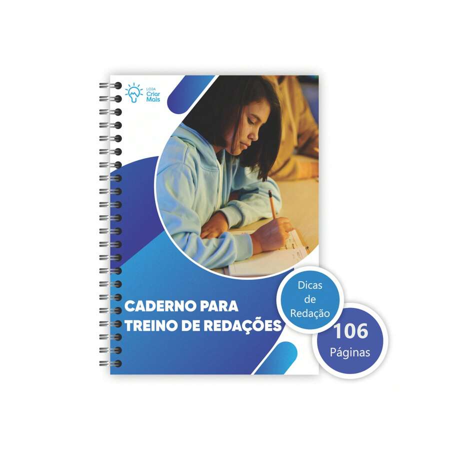 Caderno de Treino de Redação – 100 Folhas A4 com Dicas, Exercícios e Temas