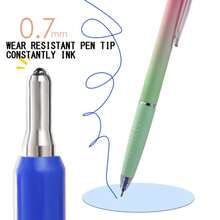 12 piezas Bolígrafo de tinta de aceite con gradiente de color y ancho de línea de 0,7 mm para un agarre suave y cómodo, regalos de papelería que se pueden usar en el hogar, la oficina, la escuela y como regalo publicitario - Azul - Ver 6