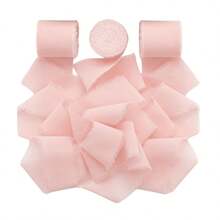 3/6 Rolls DIY Handmade Tassel Chiffon Ribbon, Sky Blue 197*1.5 Inch Ribbon, Suitable For Wedding Invitations, Bridal Bouquets, Gift Wrapping, DIY Crafts, Bow Making, Christmas - Baby Blue - View 17