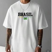 Men's Casual Brazil Core T-Shirt - Brazilian National Team Themed T-Shirt, Cotton, Immediate Shipping - trắng - Xem 1