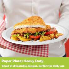 20/50 piezas Platos desechables gruesos y redondos - Aptos para microondas, a prueba de grasa, adecuados para barbacoa, picnic, camping al aire libre, catering - Para comida caliente y fría - Multicolor - Ver 3