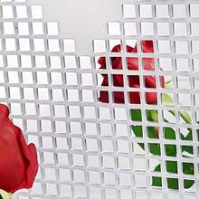 250片0.79英寸方形自粘镜面装饰片 - 銀色 - 查看 6