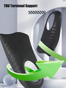 1 Pasang Sol Dalam Sepatu Unisex Warna Hitam dengan Dukungan Lengkungan Kaki, Peredam Guncangan, dan Bantalan Anti-Kelelahan untuk Sepatu/Boot Jalan Kaki Sehari-hari di Luar Ruangan - Hitam - View 7