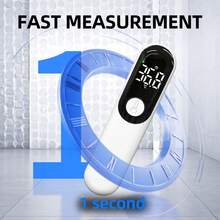 Termómetro Infrarrojo Sin Contacto Alta Precisión ±0.1°C | Para Prevención de Sarampión y Monitoreo de Fiebre | Uso en Frente, Oreja y Toda la Familia | Pantalla LED | Doméstico y Profesional | Color Blanco - Blanco - Ver 5