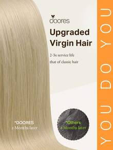 DOORES Seamless PU Clip-In 7pcs 110g Human Hair Extensions, Ash Blonde To Gold And Platinum Blonde, 100% Real Human Hair, Invisible Comfortable Natural Blend Premium Virgin Hair, Easy To Wear - S17/22/60 - View 2