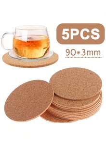 50/40/30/20/10 Non-Slip Cork Coaster Natural Round Wooden Cup Mat Heat Insulation Pads Tea Coffee Mug Drinks Holder Table Decoration - Multicolor - View 12