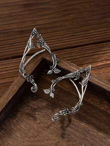 1 Pair Vintage Rose Fairy Clip-On Earrings, Lightweight And Ethereal, Perfect For Parties, Cosplay, Daily Wear, And Fairy-Themed Outfits. An Ideal Party Accessory, Bridal Wedding Earrings, And Holiday Gift. Handmade. - Multicolor - View 15