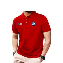 MHP Men's BMW Polo Shirt - Sporty And Sophisticated Style - Premium Knit Fabric - 3-Button Closure - Red - View 1