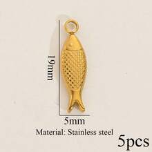 1/5件装不锈钢时尚吊坠：贝壳、星星、辣椒、海螺壳等。DIY首饰制作配件，可用于制作项链和耳环，适合女性日常佩戴。 - 吊墜 - 查看 22