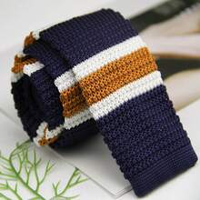1pc Unisex Casual Polyester Striped Knitted Necktie, Suitable For All Seasons - Multicolor - View 12
