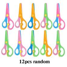2pcs/4pcs Plastic Safety Scissors, Non-Pinch Scissors, Suitable For Student Handicraft Training, Dual-Color Preschool Children's Paper Cutting Craft Materials (Random Color), Suitable For Boys And Girls