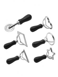 1pc Black Zinc Alloy Dumpling Mold, PP Non-Slip Handle Multi-Function Pressing Mold, 5 Shapes (Square/Round/Heart/Star/Triangle), Creative Party Pasta Mold Set, One-Press Shaping, Convenient & Durable, Easy To Make Fun Dumplings & Pastries, Stainless Steel Embossing Tool, Dumpling & Cookie DIY Baking Tool - Multicolor - View 11