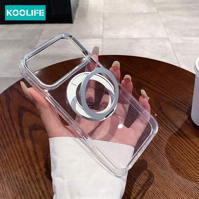 Koolife 1个装 360°旋转磁吸充电透明手机壳，兼容苹果17 Pro Max，PC+TPU材质，带金属镜片，独立按键，兼容 17/17 Pro/17 Air/15/15 Pro/15 Pro Max/16/16 Pro/16 Pro Max