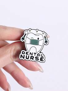 1PC Funny Dental Enamel Pins Cute Tooth Brooches For Dentist Nurse Backpack Lapel Decor Gift - White - View 6
