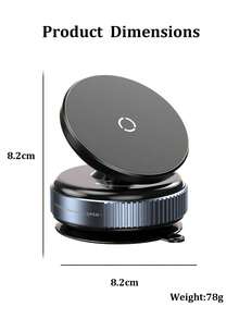1pc 360° Rotating Vacuum Suction Cup Car Phone Holder, Magnetic Dashboard Car Mount Navigation Bracket (Recommended To Use In A Clean And Tidy Environment)