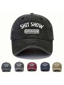 1 Unisex Y2K Style Printed Letter "Shitshow" Baseball Cap, Suitable For Outdoor Sports And Daily Commuting - 卡其色 1 - 查看 3