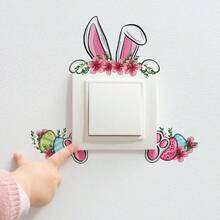 BRUP 1/6 Sheets/Set Whimsical Bunny Easter Window Cling, 6 Cute Rabbits With Colorful Eggs And Butterflies, Removable Static Decals For Kids Bedroom Living Room Nursery Windows Decor, Spring Festival Easter Theme Art - Multicolor - View 10
