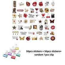 情人节贴纸、DIY文具贴纸、卡通可爱创意防水贴纸、糖果贴纸、手机贴纸，适用于剪贴簿、子弹笔记、笔记本、工艺品、水瓶、吉他、滑板、自行车、摩托车、头盔、行李箱、手机、电脑、返校用品、冬季用品、感恩节、圣诞节、沙特国庆日、生日、节日、新年、情人节、送给男友/女友的礼物、成人 - 彩色 - 查看 7