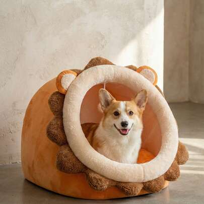 PETSIN 1個可愛的動畫貓床,適用於小,中,大貓,狗。適用於四季