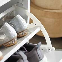 ASDF-SoBuy Banco Zapatero Banco de Almacenamiento con Cajón Estante para Zapatos para Entrada Organizador de Almacenamiento con Asiento Acolchado Blanco FSR98-W - Blanco - Ver 7