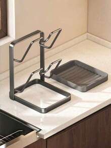 壁挂式锅盖架、刀架、筷子架厨房收纳整理架，无需钻孔 - 淺灰色 - 查看 6