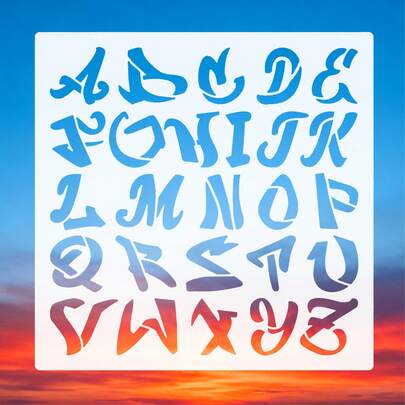 Large Size Alphabet Stencils, Washable & Reusable PET Stencils - Size 7.87x7.87 Inches, Suitable For Holidays, DIY Crafts, Furniture Decor, Graffiti, Fine Arts, Artworks, Etc.
