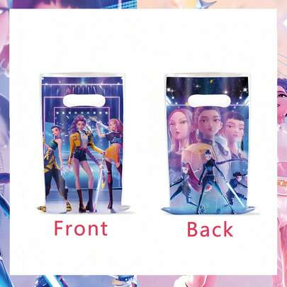 10pcs K-POP Theme Transparent Gift Bags (10 Assorted Colorful Patterns Randomly Shipped, Size 16cm/6.3in * 25cm/9.84in, Reusable Plastic Material) - Ideal For Party Favors, Gift Wrapping, Event Goodie Bags, Holiday Candy Bags | Perfect For Halloween Parties, Thanksgiving Gatherings, Christmas Gift Exchanges, Valentine's Day, New Year Celebrations, Easter Events, Graduation Ceremonies And Teen/Adult Birthdays