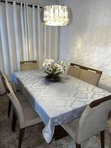 Jacquard Tablecloth For 6 Chairs, 2.10 X 1.40 Meters. Order Yours Now! - 灰色 - 查看 3