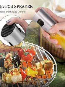 1pc Stainless Steel Cooking Oil Sprayer With Calibrated Markings, Suitable For Salads And Grilling - Silver - View 5