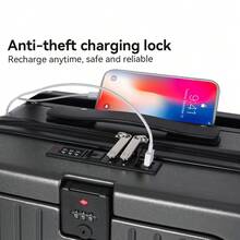 20/24-Inch Premium Hard-Shell Carry-On + Checked Luggage Set (With USB Combination Lock) - Pop-Up Aluminum Telescopic Handle, Multi-Directional Wheels, Laptop Compartment Pocket, High-End Stylish Durable Hard-Shell Suitcase, Ideal For Travel And Business - Graphite - View 7