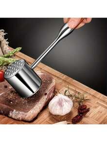 304 Stainless Steel & Rosewood Handle Meat Tenderizer, Home Steak Pounder, Kitchen Beef Steak Mallet, Meat Pounder - 1 - View 2
