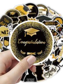 50pcs 2026 Graduation Graffiti Stickers, Cartoon Style Campus Graduation Party Waterproof Reusable Stickers For Motorcycle Helmet, Car, Gift Box, Envelope, Graffiti Stickers, Guitar, Laptop, Luggage, DIY Crafts, Helmet Stickers, Gamer Stickers, Sticker Book, Games, Diary Stickers, Bicycle Stickers, Gamer Birthday Party, Gamer Party, Office Decor - 2026 Graduation Season - View 6