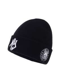 1顶男女通用时尚3D纽约刺绣针织帽，保暖针织帽，适合秋冬季日常佩戴 - A - 查看 12